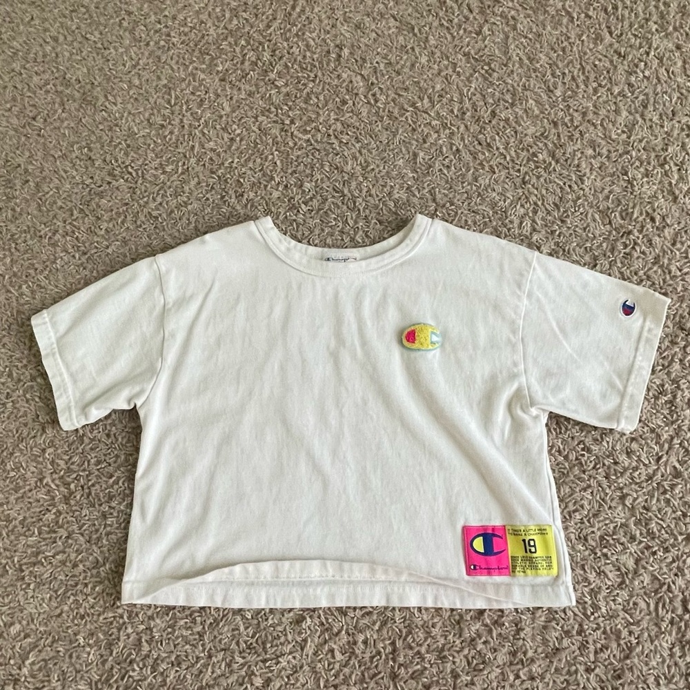 Champion boxy crop top with jersey tee details